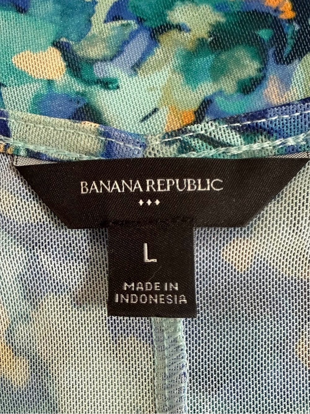 Banana Republic Women’s Blue Floral Ruched Mesh Shirred Midi Dress! Large! EUC! - Picture 6 of 8